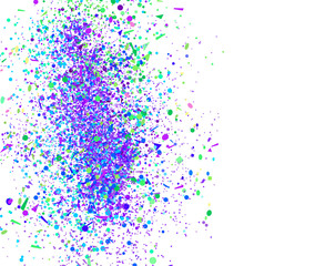 Bright explosion. Doodle for design. Texture with colored geometric elements on white. Background with confetti. Print for banners, posters, flyers and textiles. Greeting cards