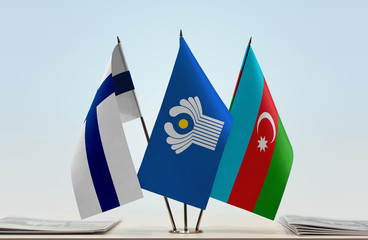 Flags of Finland CIS and Azerbaijan