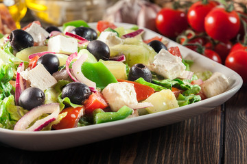 Greek salad with fresh vegetables