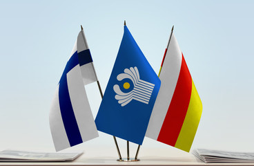 Flags of Finland CIS and South Ossetia