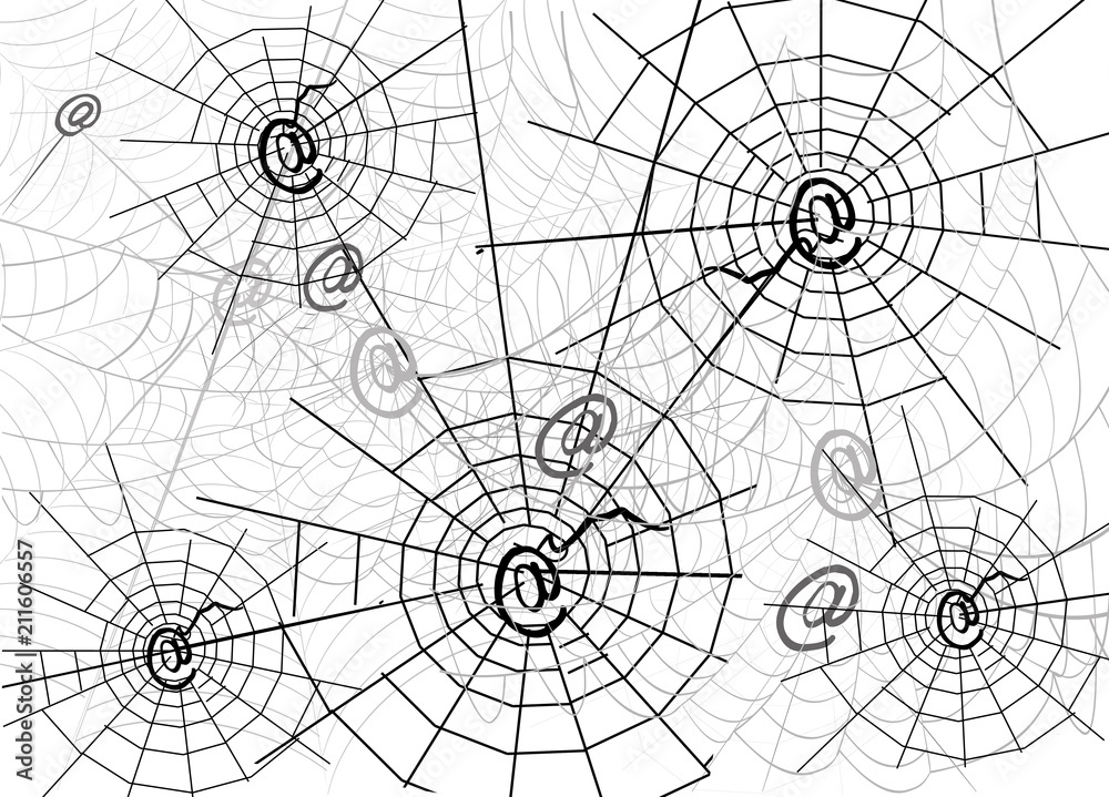 Canvas Prints spider webs background isolated on white