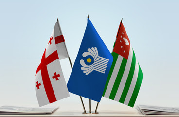 Flags of Georgia CIS and Abkhazia