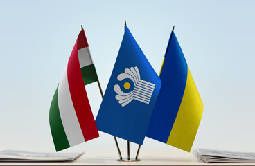 Flags of Hungary CIS and Ukraine