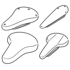 vector set of bicycle saddle