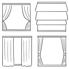 vector set of curtains
