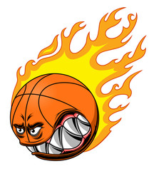Burning basketball ball