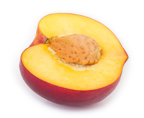 Fresh peach on white background