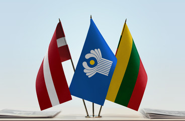 Flags of Latvia CIS and Lithuania