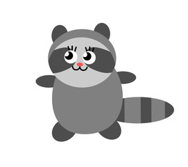 Illustration of a cute gray raccoon