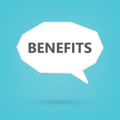 benefits word on speech bubble- vector illustration