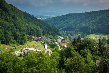 Fototapeta na wymiar View on the Kropa city, Radovljica, Slovenia
