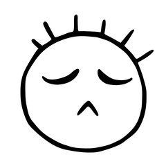 Line emoticons icon, offended emoticon, dissatisfied emoji