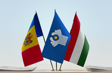 Flags of Moldova CIS and Hungary