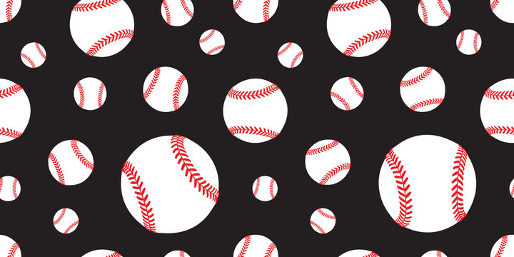 baseball Seamless pattern vector tennis ball tile background repeat wallpaper scarf isolated graphic black