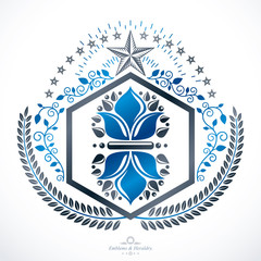 Heraldic design, vector vintage emblem.