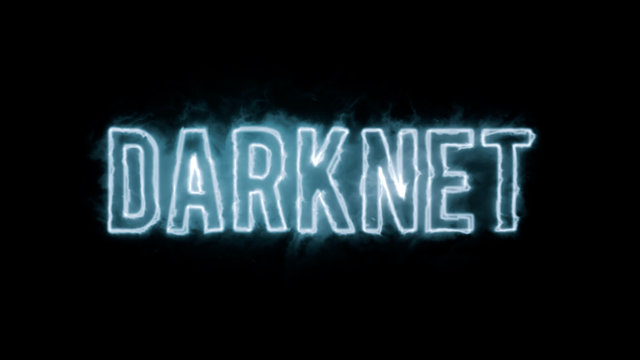 Darknet plasma text on black background