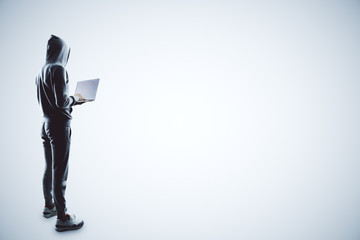 hacker in sport suit