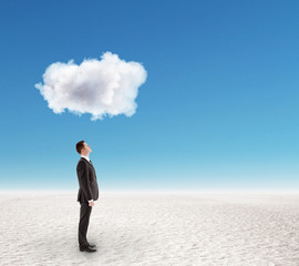 idea concept, businessman and cloud