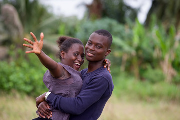 Fototapeta premium young african couple, happy.