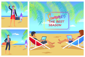 Summer the Best Season Cute Vector Illustration