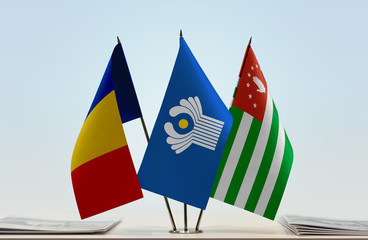 Flags of Romania CIS and Abkhazia