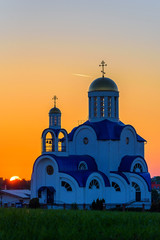 Orthodox Christian church at dawn