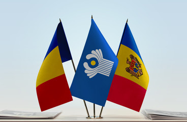 Flags of Romania CIS and Moldova