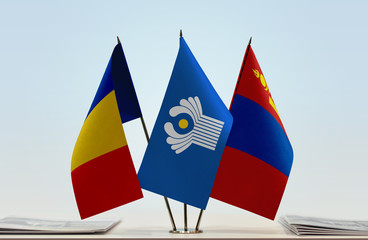 Flags of Romania CIS and Mongolia