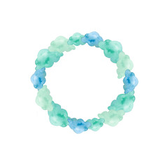 Circle template of blue clouds