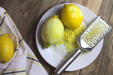 Fresh organic lemon zest