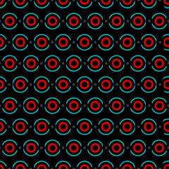Seamless neon red and turquoise lights pattern.