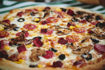 Hot Homemade Pepperoni Pizza Ready to Eat