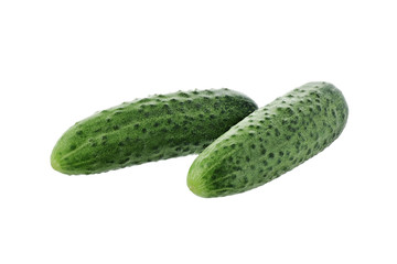 fresh cucumbers on a white background isolated