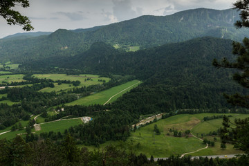 Fototapeta na wymiar View from the top of Mala Osojnica to Alps, Slovenia