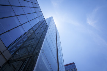 Architectural glass exterior.Shanghai, China, Architectural Glass Exterior, Blue Color