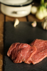 raw meat (piece) - natural meat. food background