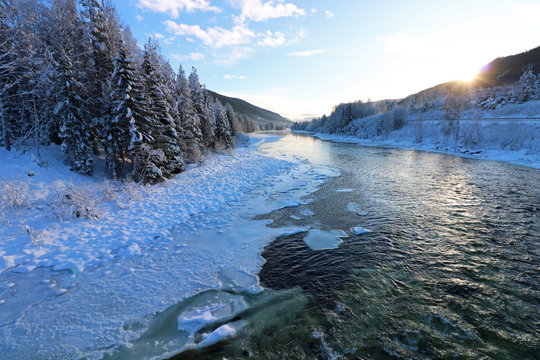 Hallingdalselva - Norwegen im Winter