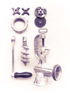 old manual meat-grinder