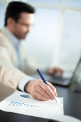 background image of a businessman in the workplace