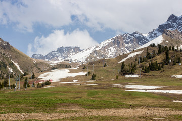 Fototapeta na wymiar Mountains of the Zailiysky Alatau in summer near Almaty, Kazakhstan