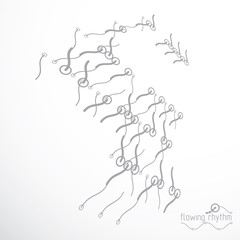 Vector cybernetic background, chaotic abstract lines illustration.