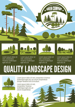 Garden and park landscape architecture poster