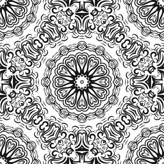 vector illustration. pattern with floral mandala, decorative border. design for print fabric, bandana