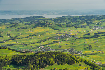 Fototapeta na wymiar Swiss, Appenzell, Weissbad valley view 