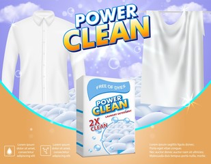 Laundry detergent advertising vector template