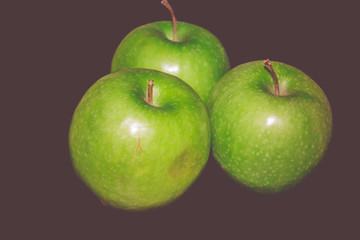 Ripe green apples retro