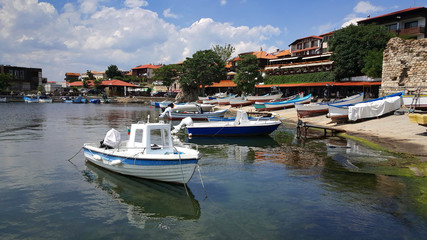 Fototapeta na wymiar Fishing boats in Nessebar