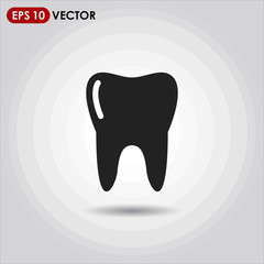 tooth single vector icon on light background