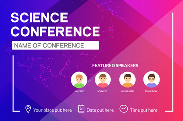 Science conference business design template. Science brochure flyer marketing advertising meeting