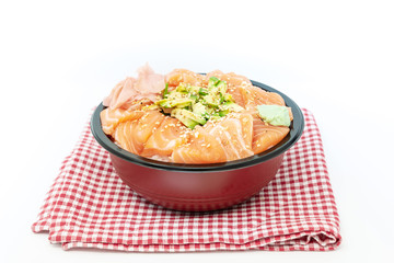 japanese food Mix Sashimi Chirashi Rice Bowl